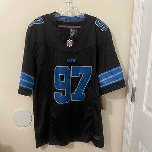 Men's Detroit Lions Aidan Hutchinson Nike Black 2nd Alternate Game Jersey #97